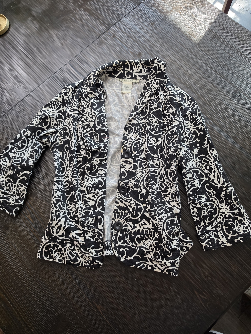 Requirements Black and White Printed Blazer